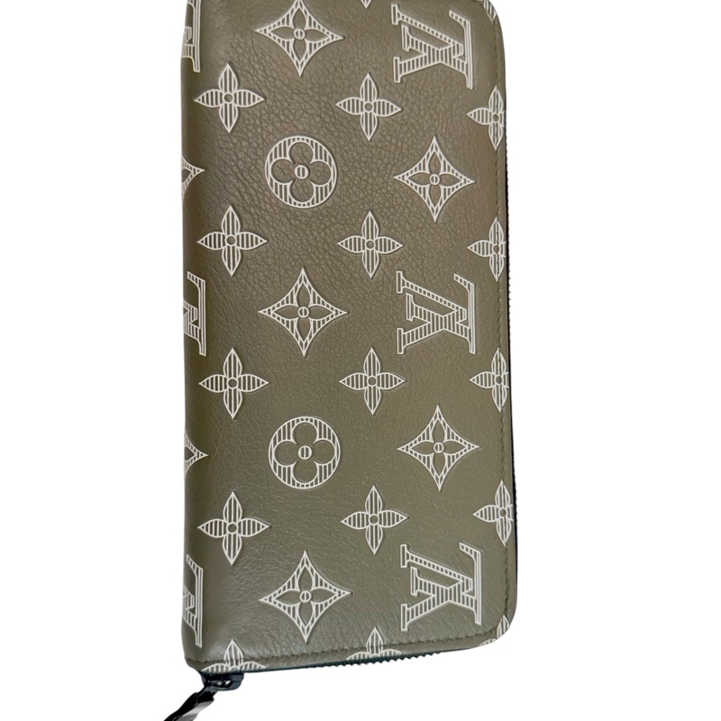 Louis Vuitton 路易威登Lv 長夾 對開長夾 拉鏈長夾 錢包 灰綠色 牛油果綠-1