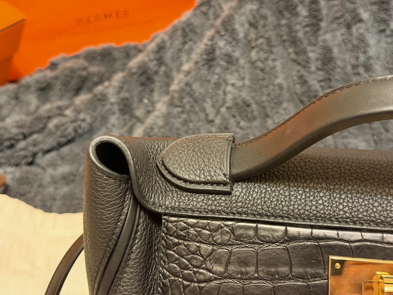 選稀有選特色HERMES 2424/大全配盒裝緞帶防塵袋/Z刻黑色29/-2