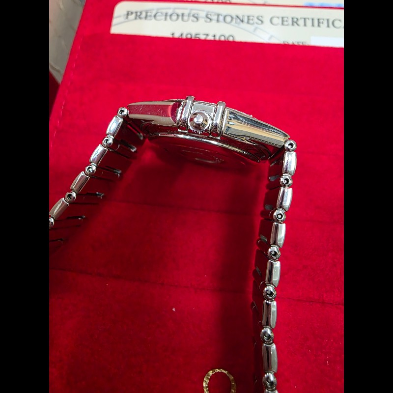 真品 OMEGA 歐米茄 珍珠母貝自動機芯鑽錶 原裝盒裝保單齊-13