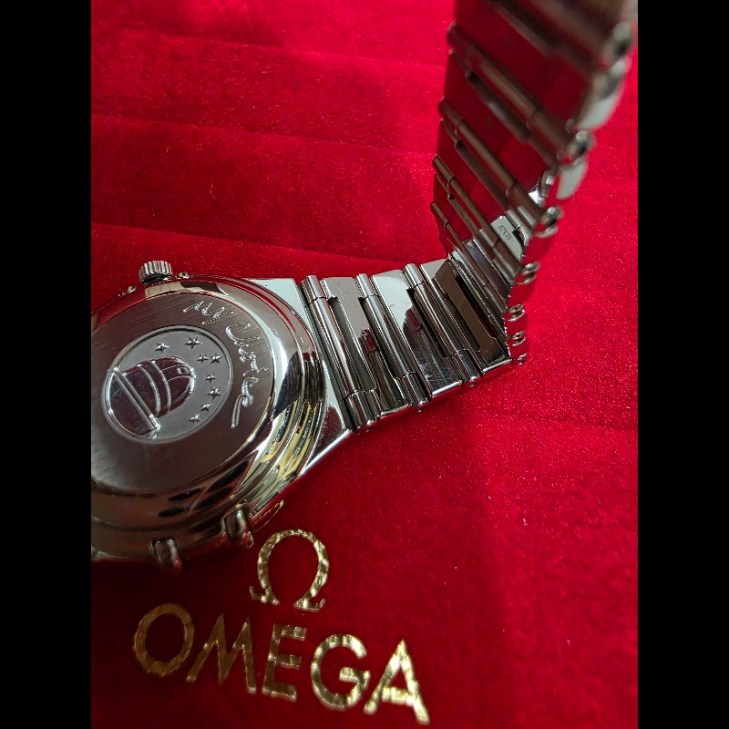 真品 OMEGA 歐米茄 珍珠母貝自動機芯鑽錶 原裝盒裝保單齊-20
