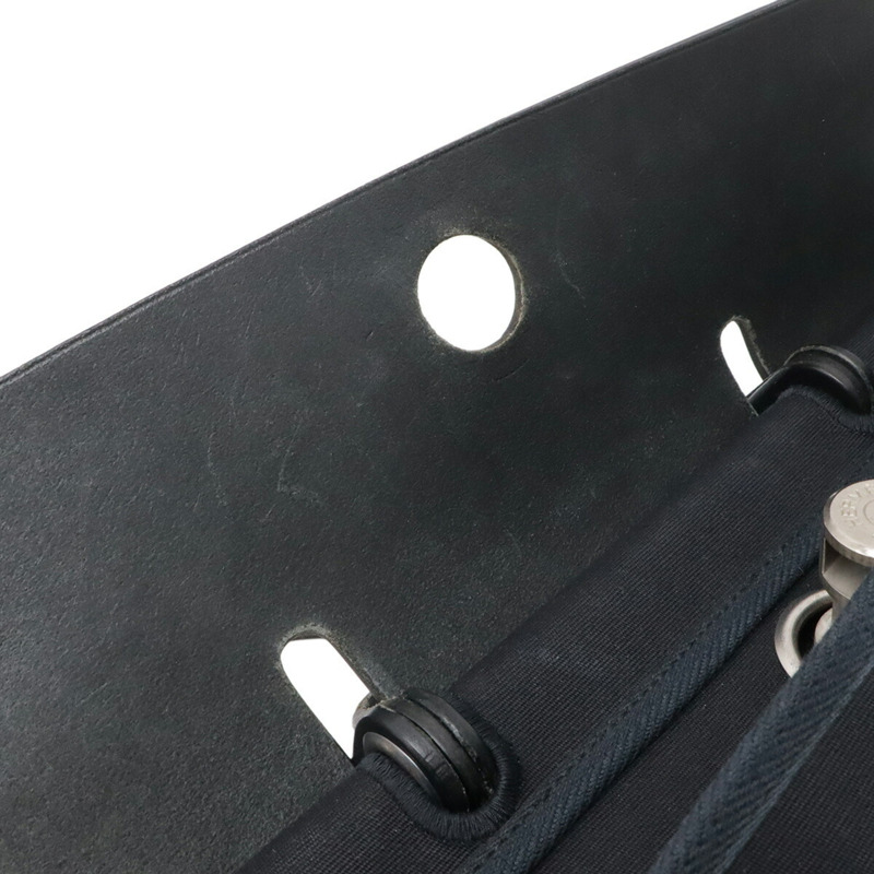 愛馬仕 Herbag MM 手提包/單肩包/軍裝帆布/皮革黑色 □D 印章-8