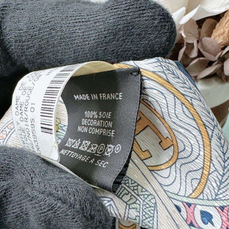 HERMES 全新Twilly撲克水鑽絲巾-6