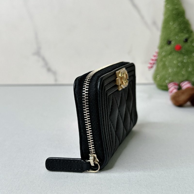CHANEL BOY霧金牛皮零錢包-3