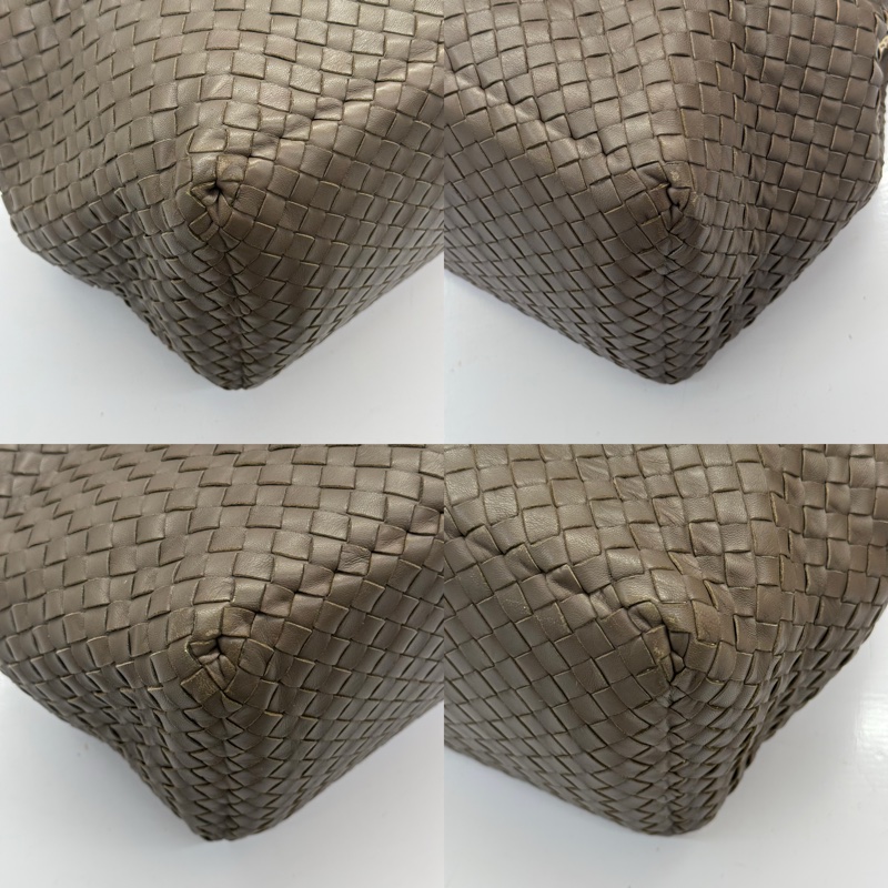 BOTTEGA VENETA 寶緹嘉 棕色編織拼蟒蛇皮革INTRECCIATO手提包-4