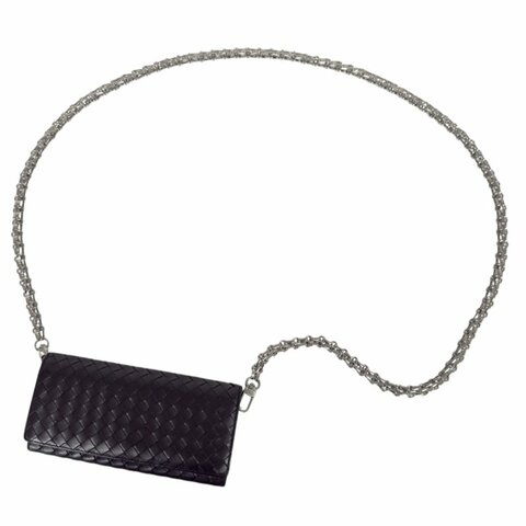BOTTEGA VENETA *自加鏈＞送無品牌扣＋無品牌鏈帶* 織皮 斜揹袋