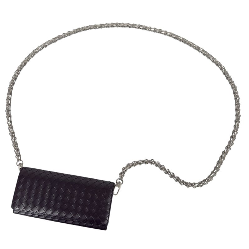 BOTTEGA VENETA *自加鏈＞送無品牌扣＋無品牌鏈帶* 織皮 斜揹袋-0