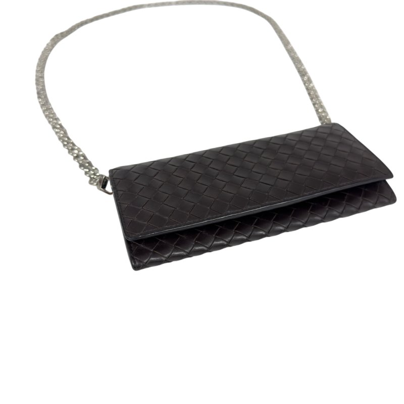 BOTTEGA VENETA *自加鏈＞送無品牌扣＋無品牌鏈帶* 織皮 斜揹袋-2