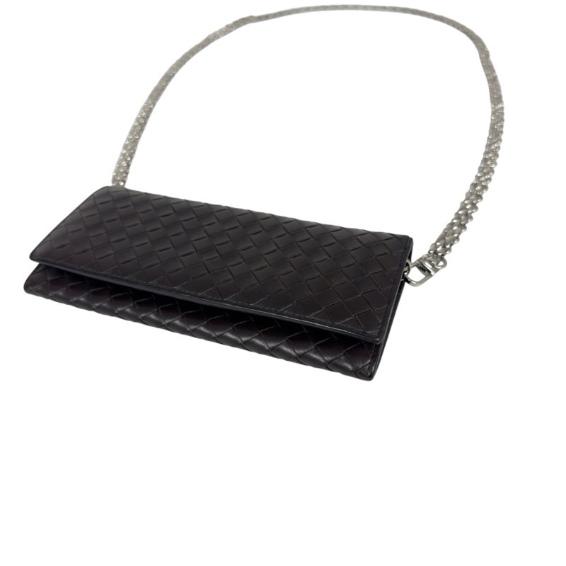 BOTTEGA VENETA *自加鏈＞送無品牌扣＋無品牌鏈帶* 織皮 斜揹袋-3