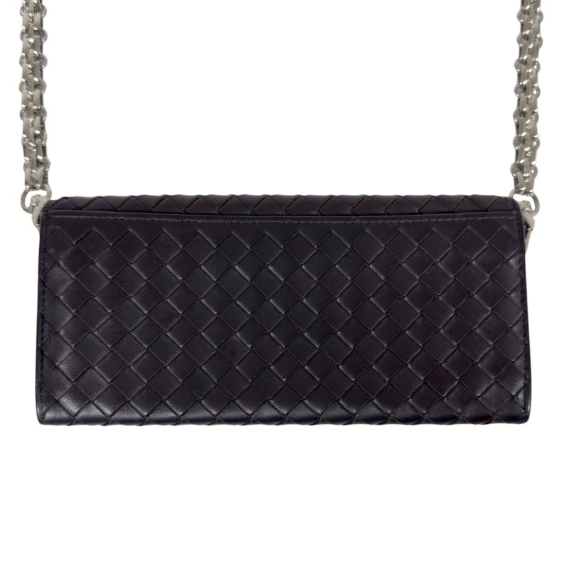 BOTTEGA VENETA *自加鏈＞送無品牌扣＋無品牌鏈帶* 織皮 斜揹袋-4