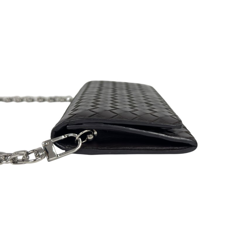 BOTTEGA VENETA *自加鏈＞送無品牌扣＋無品牌鏈帶* 織皮 斜揹袋-9