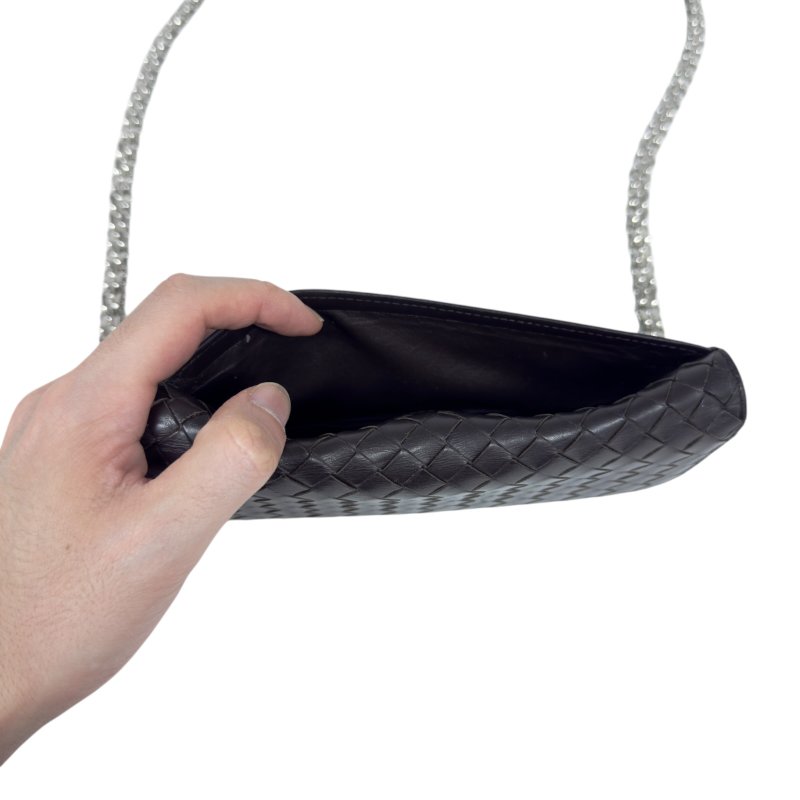 BOTTEGA VENETA *自加鏈＞送無品牌扣＋無品牌鏈帶* 織皮 斜揹袋-10