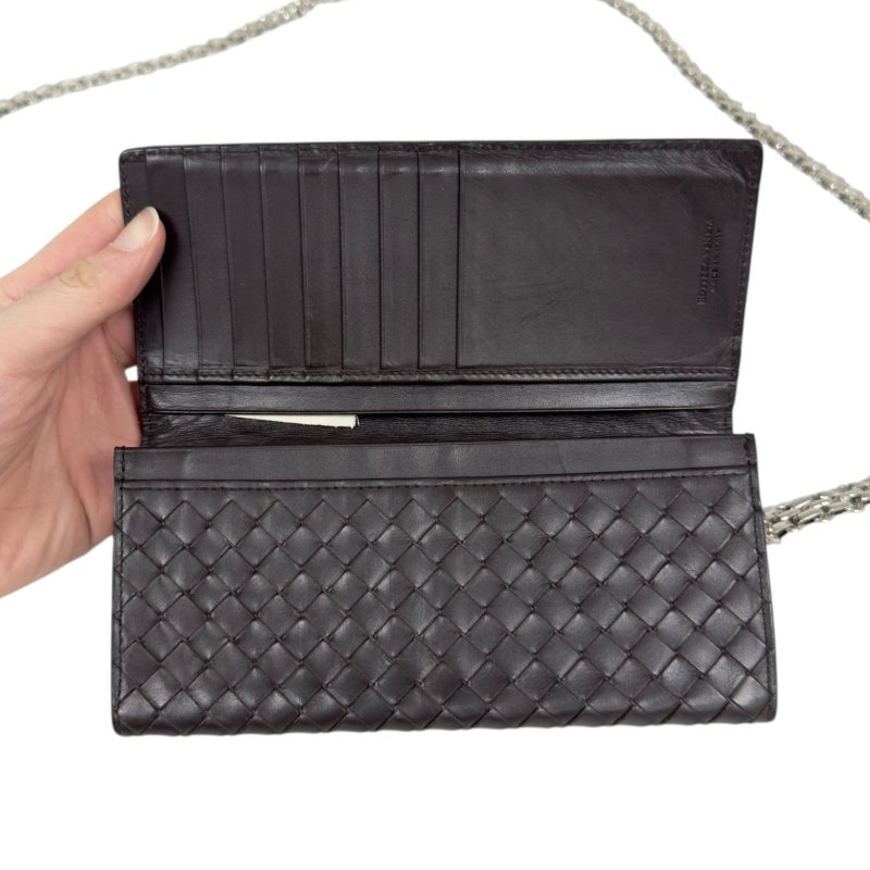 BOTTEGA VENETA *自加鏈＞送無品牌扣＋無品牌鏈帶* 織皮 斜揹袋-11