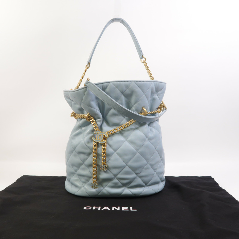 CHANEL 羊皮皮革Bucket Bag手挽肩背兩用袋-8