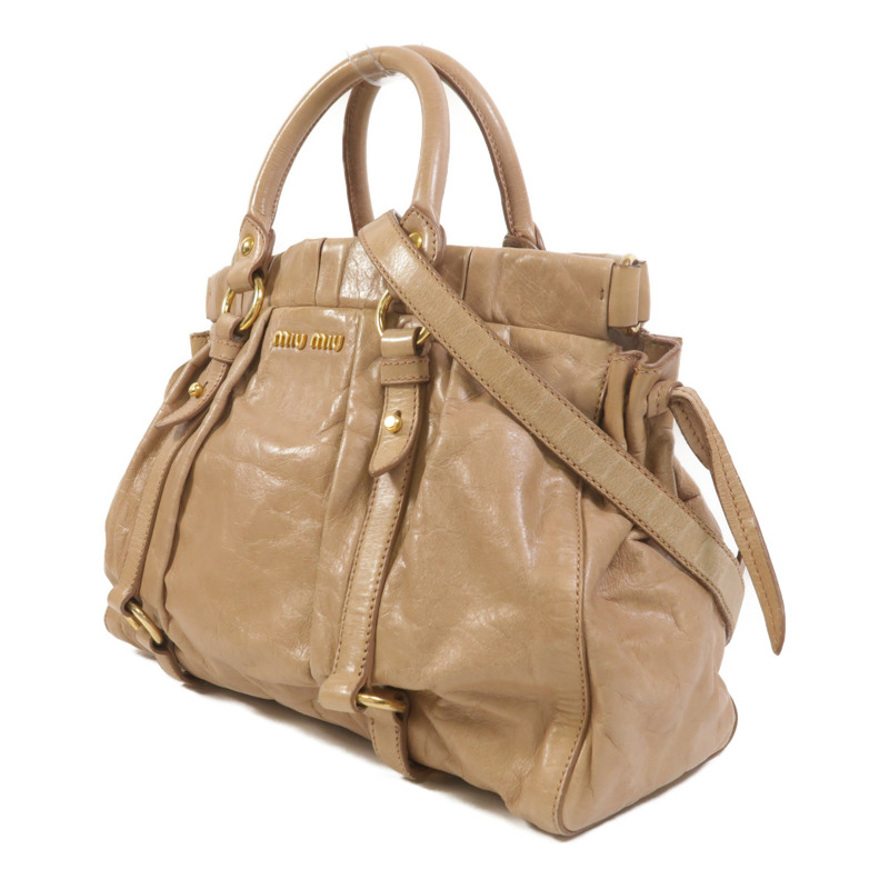 Miu Miu 牛皮皮革2 Way Shoulder金扣手挽肩背兩用袋-2