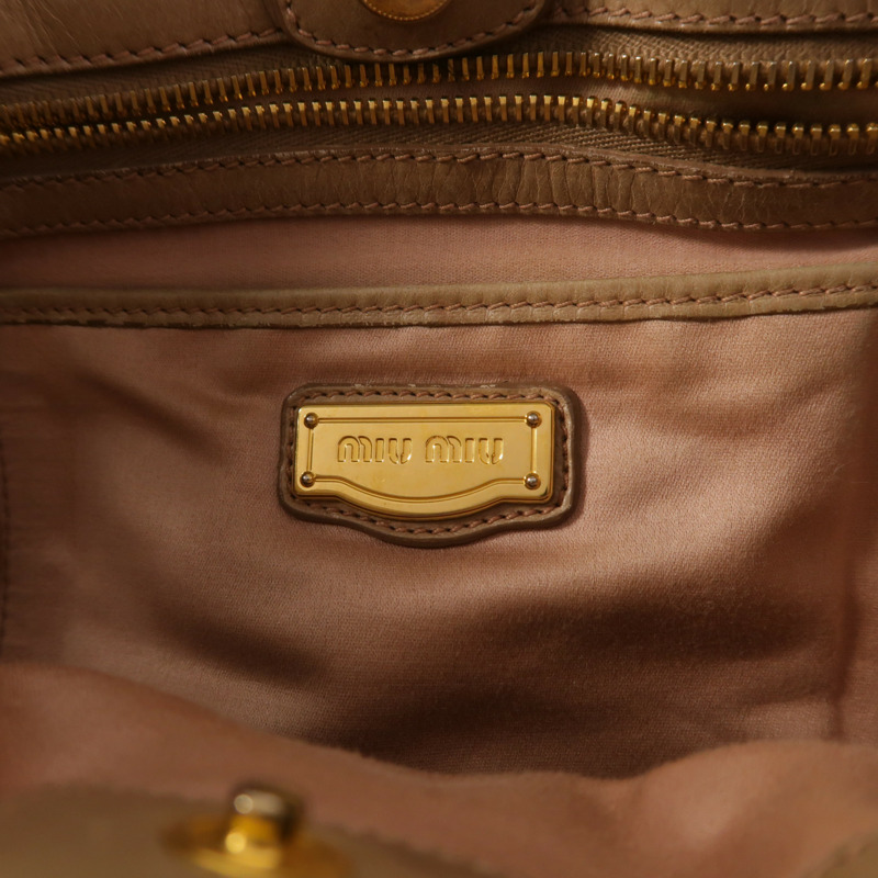 Miu Miu 牛皮皮革2 Way Shoulder金扣手挽肩背兩用袋-6