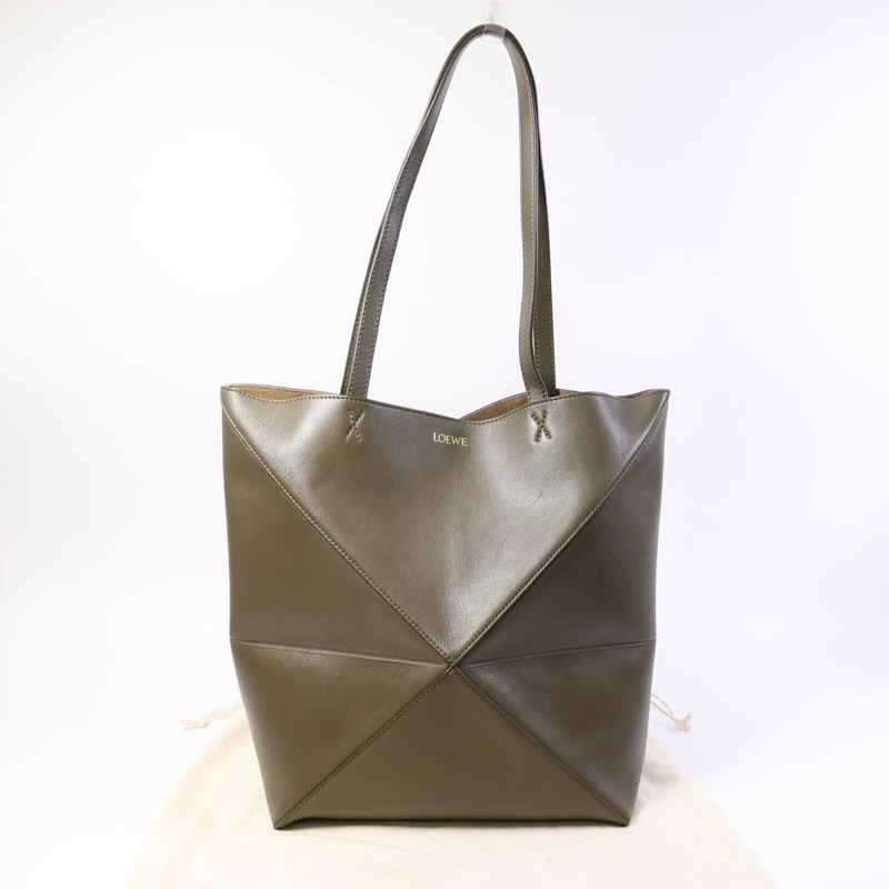 LOEWE 牛皮皮革Puzzle Fold Tote Medium手挽袋-8