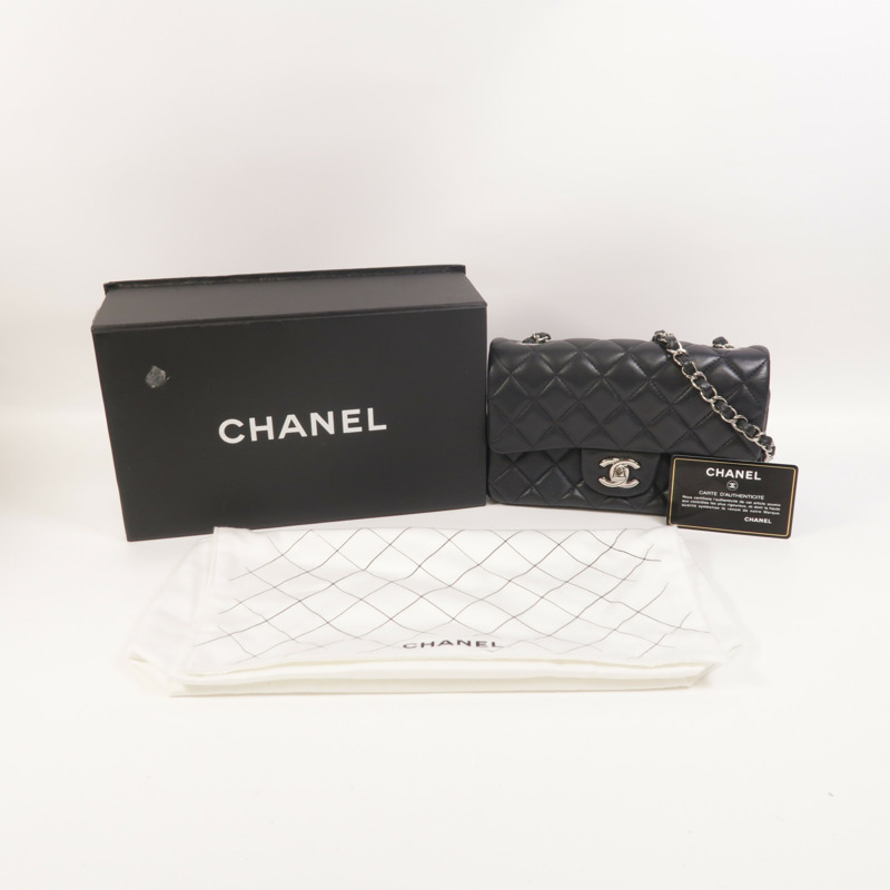 CHANEL 羊皮皮革Mini Classic 20鏈帶肩背袋-9