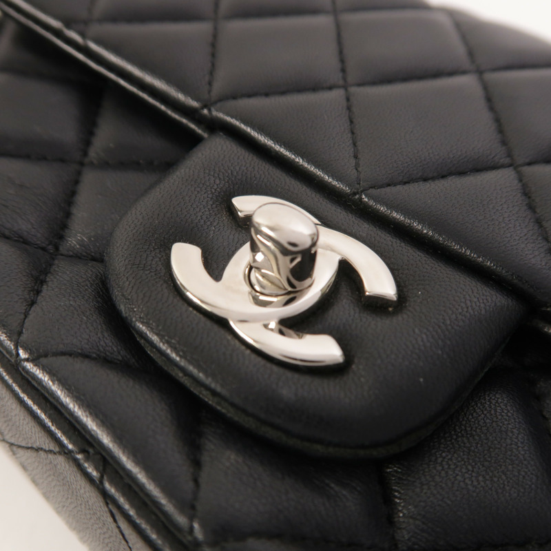 CHANEL 羊皮皮革Mini Classic 20鏈帶肩背袋-10