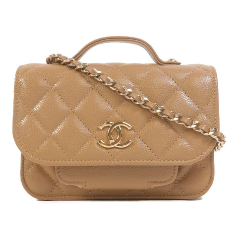 CHANEL 牛皮皮革Mini Business Affinity鏈帶肩背袋