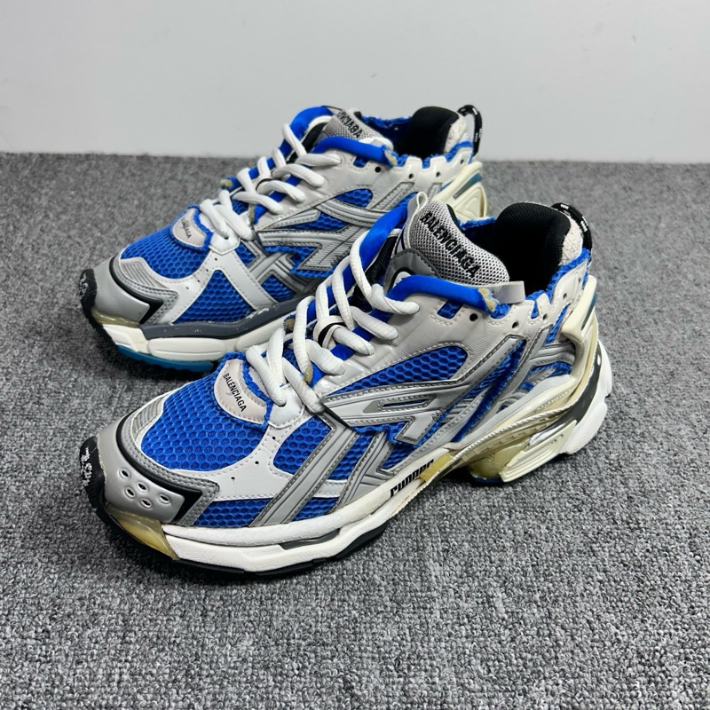 巴黎世家Balenciaga Runner 白藍色休閒老爹鞋 尺碼：39碼 成色：98新-0