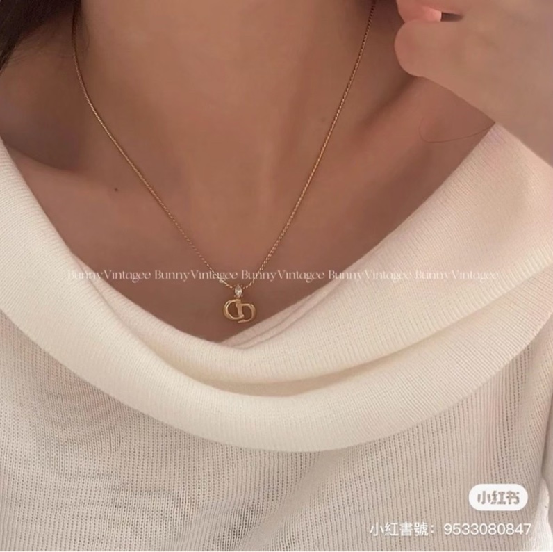 Christian Dior 水鑽經典CD項鍊 極美✨-10