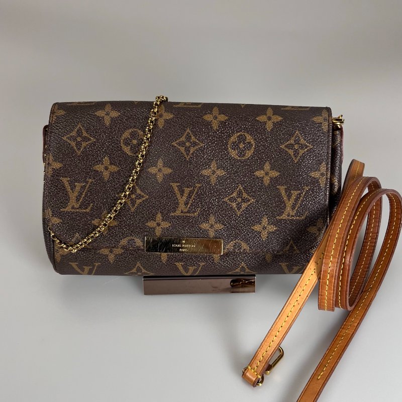 LV M40718  老花FAVORITE鍊條側肩包-0