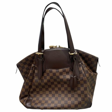 LOUIS VUITTON 路易威登 N41118 VERONA MM 棋盤格肩背包 PVC帆布 棋盤格 棕色 金釦