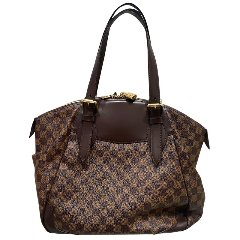 LOUIS VUITTON 路易威登 N41118 VERONA MM 棋盤格肩背包 PVC帆布 棋盤格 棕色 金釦-1