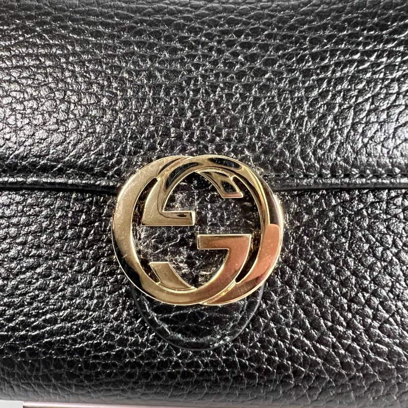 GUCCI 615524 黑鐵牌掀蓋長夾-9
