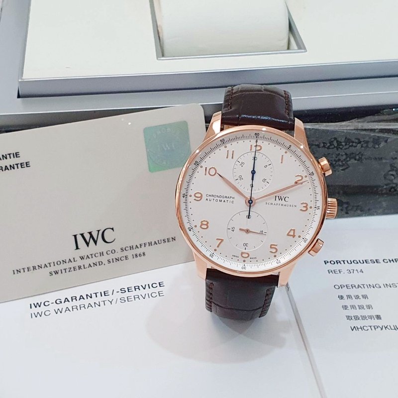 【大眾名錶】IWC萬國 IW371480 大葡萄牙 2013/01 18K玫瑰金 白色數字面盤 原廠錶帶錶扣 錶徑41mm 自動上鍊 大眾名錶G279-1