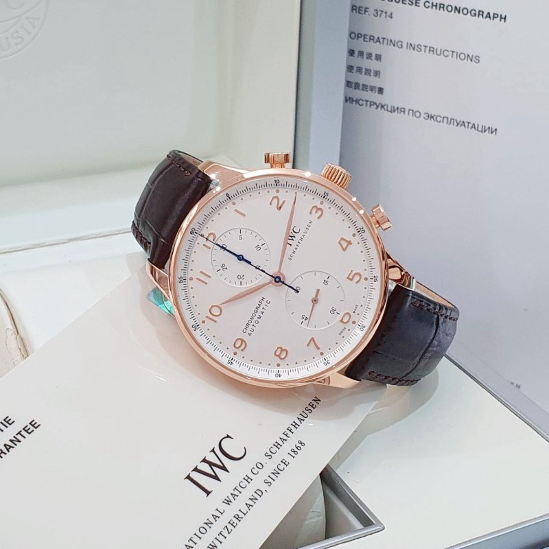 【大眾名錶】IWC萬國 IW371480 大葡萄牙 2013/01 18K玫瑰金 白色數字面盤 原廠錶帶錶扣 錶徑41mm 自動上鍊 大眾名錶G279-2