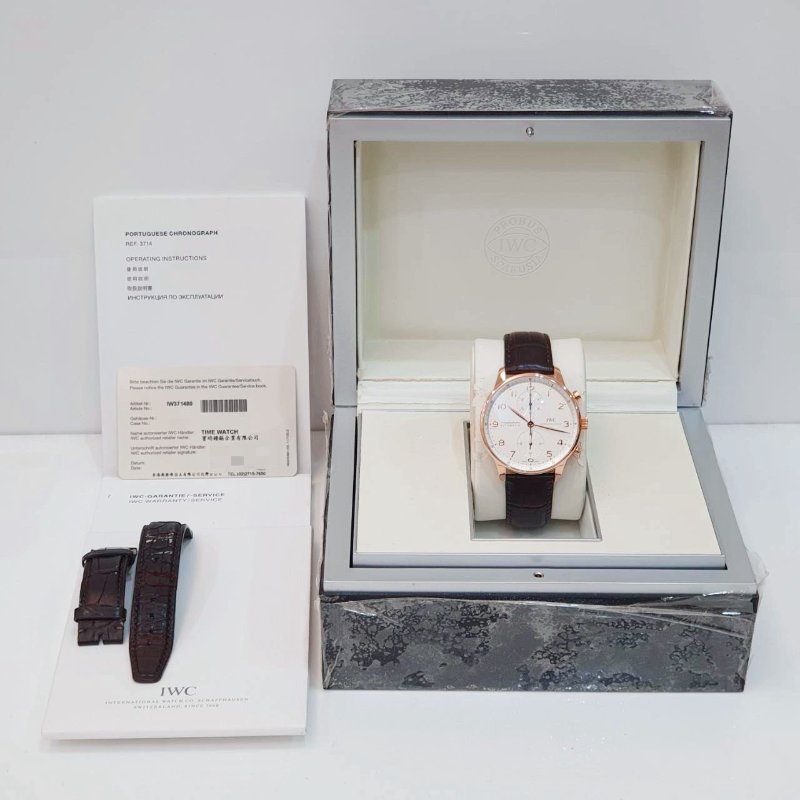 【大眾名錶】IWC萬國 IW371480 大葡萄牙 2013/01 18K玫瑰金 白色數字面盤 原廠錶帶錶扣 錶徑41mm 自動上鍊 大眾名錶G279-9