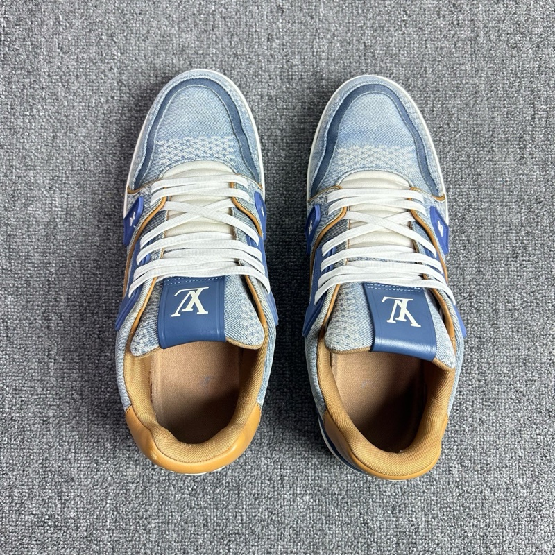 Louis Vuitton 路易威登 LV 藍色棋盤格 牛仔 Trainer 休閒鞋 尺碼：42碼 8碼 成色：96新-4