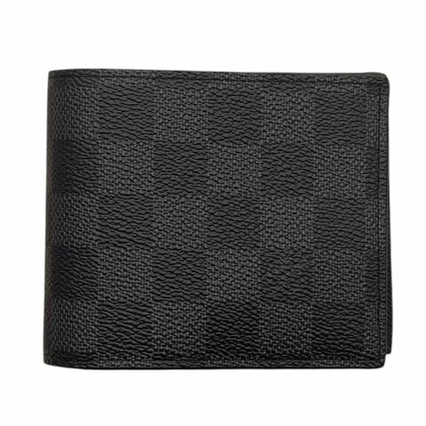 LOUIS VUITTON 路易威登 N60053 AMERIGO 雙折短夾 PVC帆布 棋盤格 灰色 銀釦