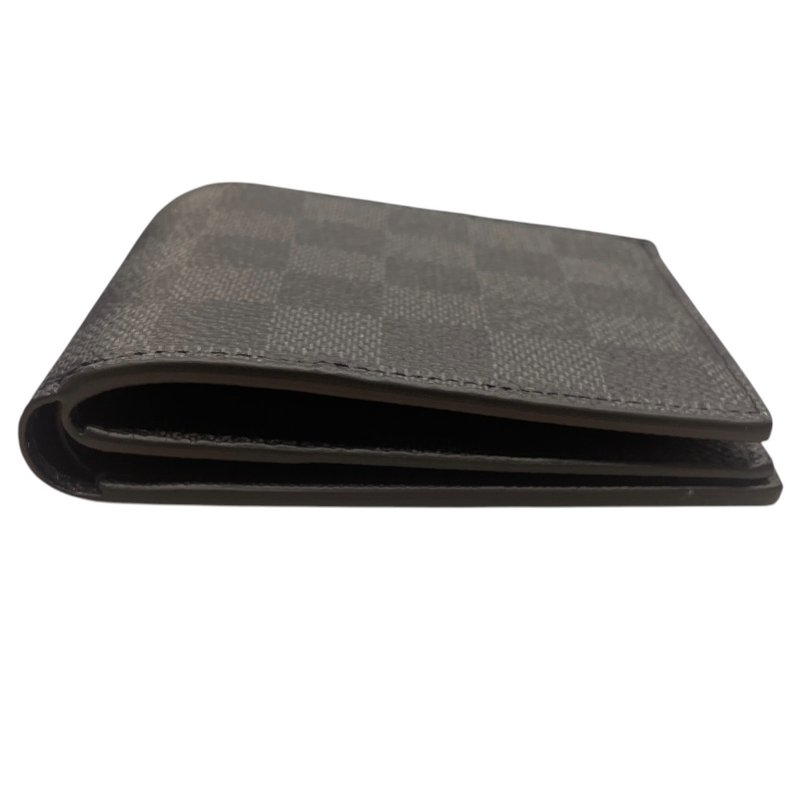 LOUIS VUITTON 路易威登 N60053 AMERIGO 雙折短夾 PVC帆布 棋盤格 灰色 銀釦-2