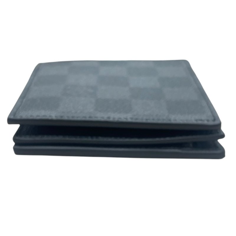 LOUIS VUITTON 路易威登 N60053 AMERIGO 雙折短夾 PVC帆布 棋盤格 灰色 銀釦-4