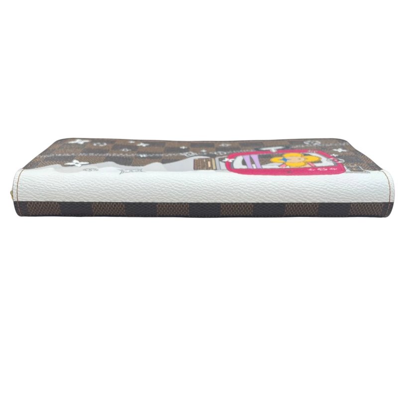 LOUIS VUITTON 路易威登 N60257 ZIPPY WALLET 拉鍊長夾 PVC帆布 VIVIENNE棋盤格 棕色 金釦-4
