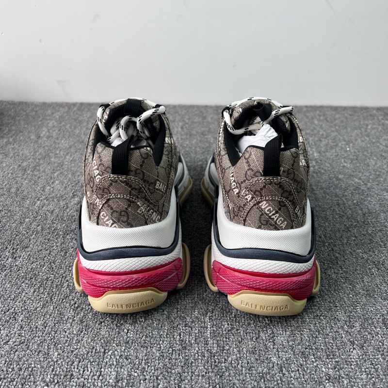 GUCCI/古馳 x 巴黎世家 Triple S 老爹鞋 烏木棕色 尺碼：39碼成色：99新-4