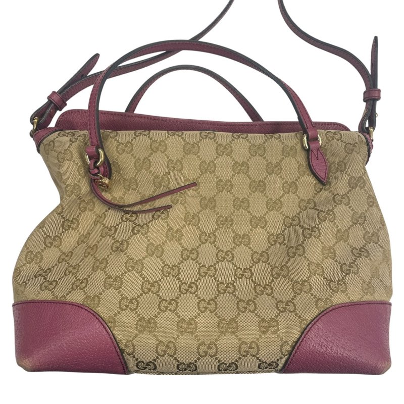 GUCCI 古馳 353120 老花兩用包 帆布 老花 粉色 金釦-1