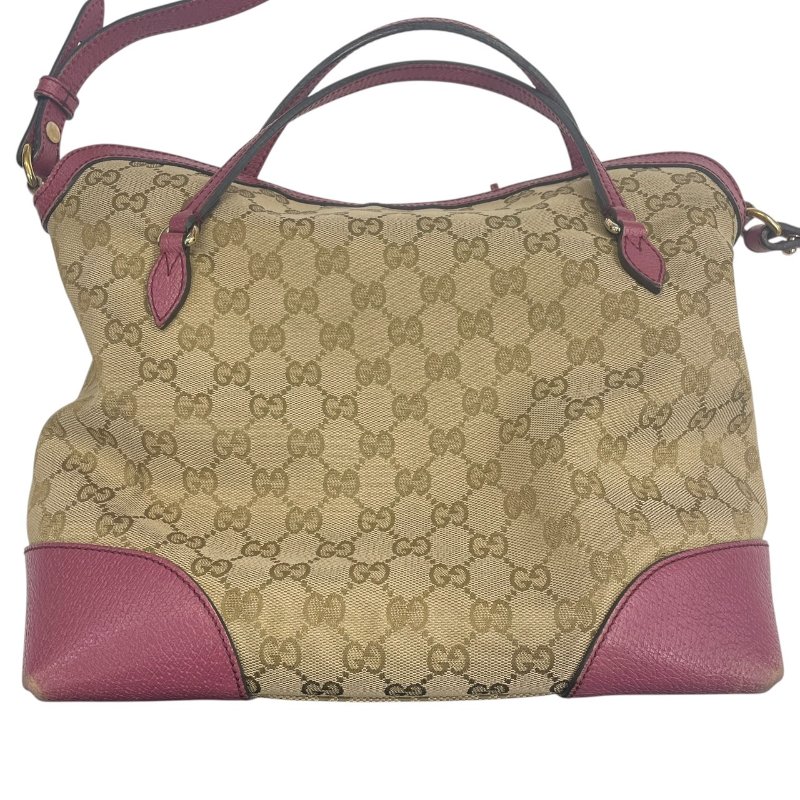 GUCCI 古馳 353120 老花兩用包 帆布 老花 粉色 金釦-2