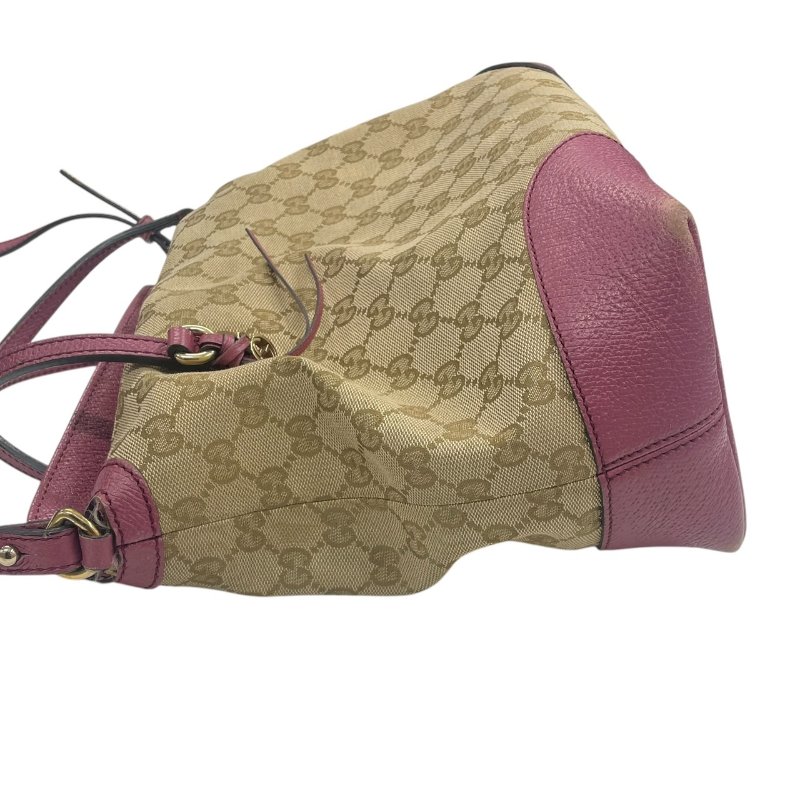 GUCCI 古馳 353120 老花兩用包 帆布 老花 粉色 金釦-3