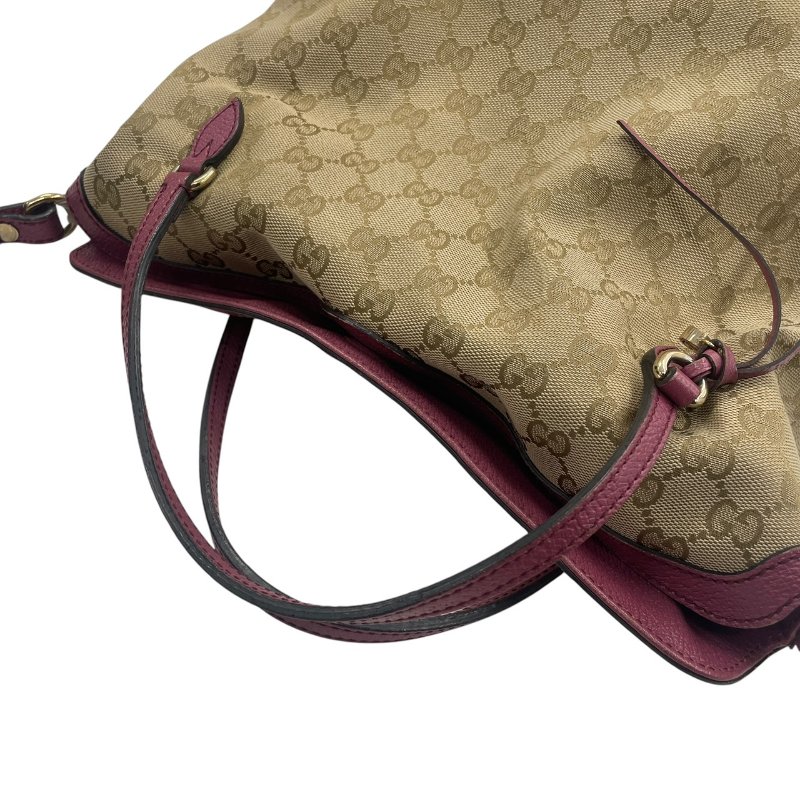 GUCCI 古馳 353120 老花兩用包 帆布 老花 粉色 金釦-11