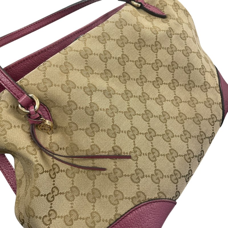 GUCCI 古馳 353120 老花兩用包 帆布 老花 粉色 金釦-12
