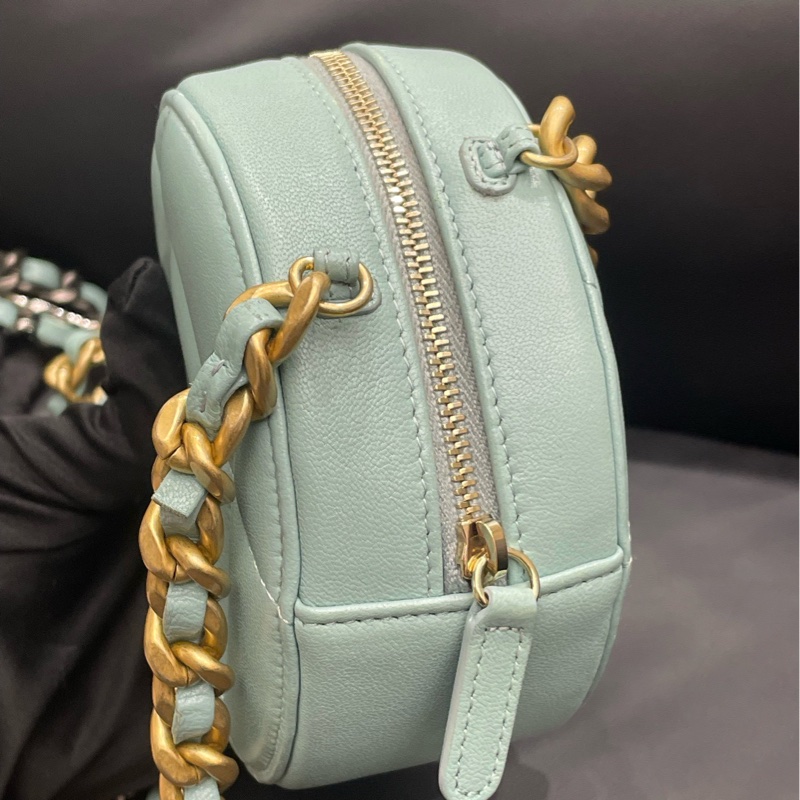 CHANEL/香奈兒19bag鴛鴦鏈條菱格紋 小羊皮圓餅包 尺寸：12*7*12 年份：29開 附件：防塵袋 保卡-2