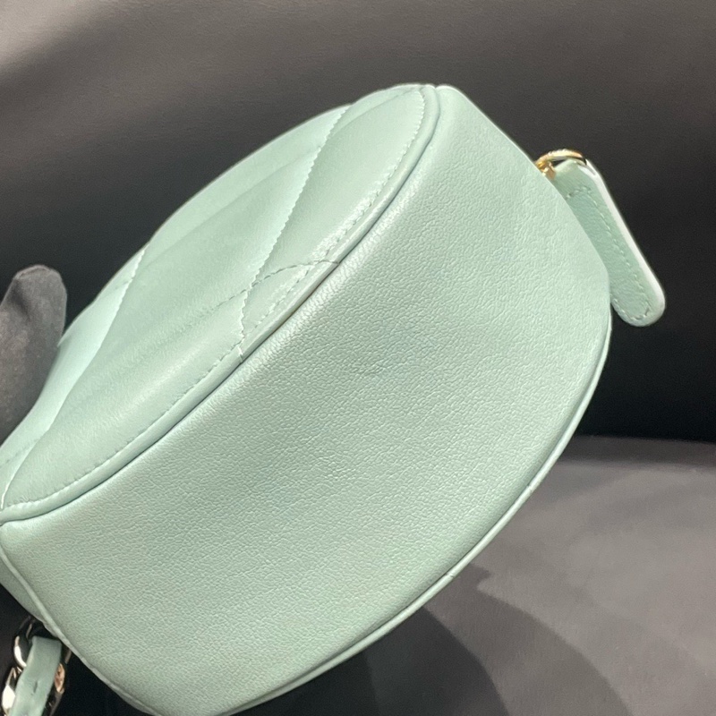 CHANEL/香奈兒19bag鴛鴦鏈條菱格紋 小羊皮圓餅包 尺寸：12*7*12 年份：29開 附件：防塵袋 保卡-8
