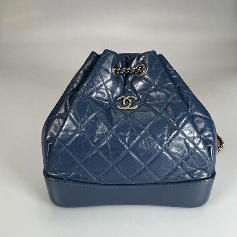 CHANEL 流浪後背包小號 藍 24開