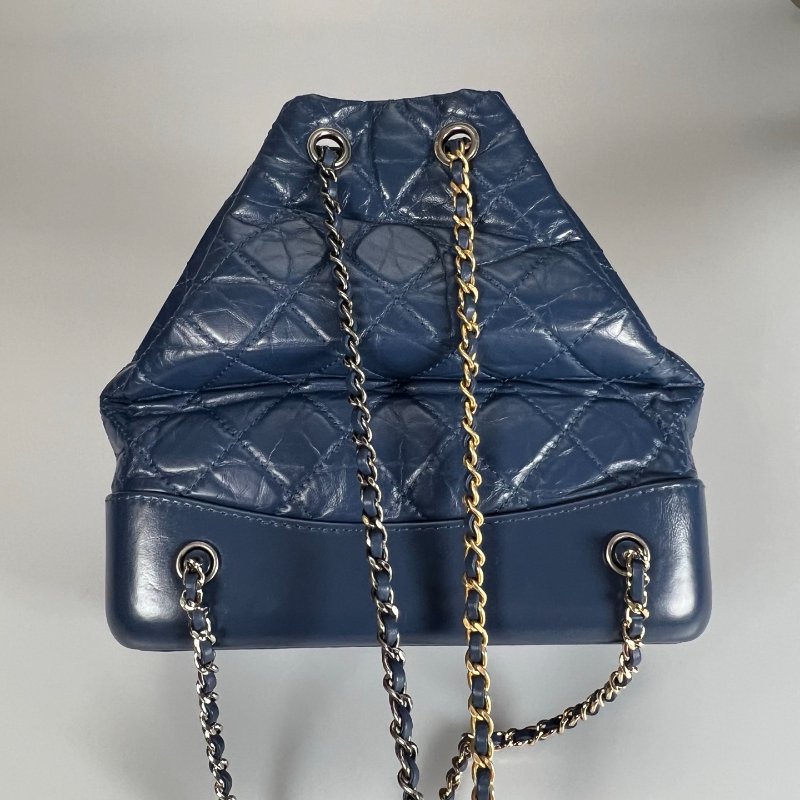CHANEL 流浪後背包小號 藍 24開-1