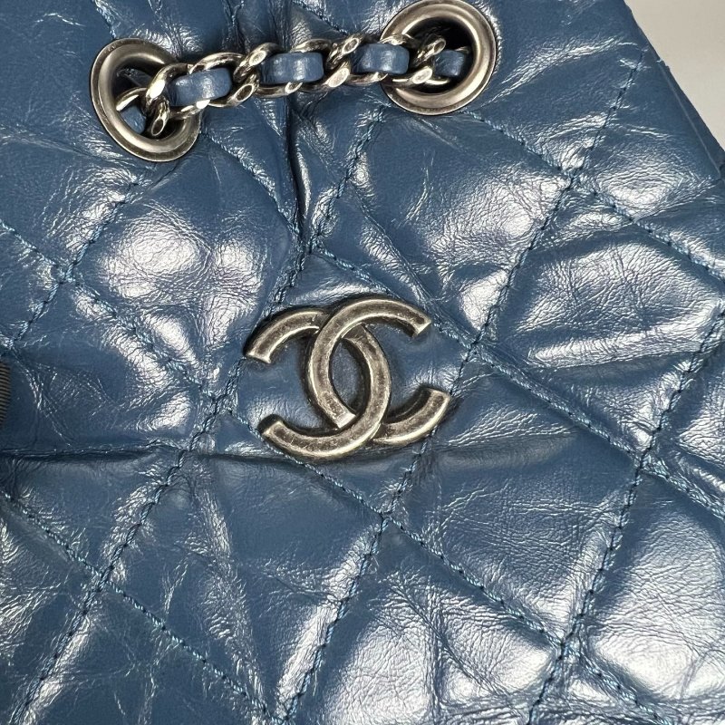 CHANEL 流浪後背包小號 藍 24開-6