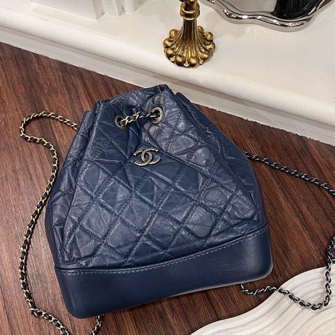 CHANEL 流浪後背包小號 藍 24開