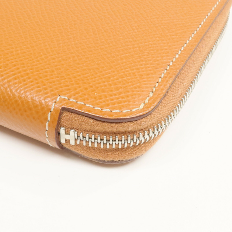 HERMES Epsom皮革Silk'In Long Wallet長錢包Gold-6